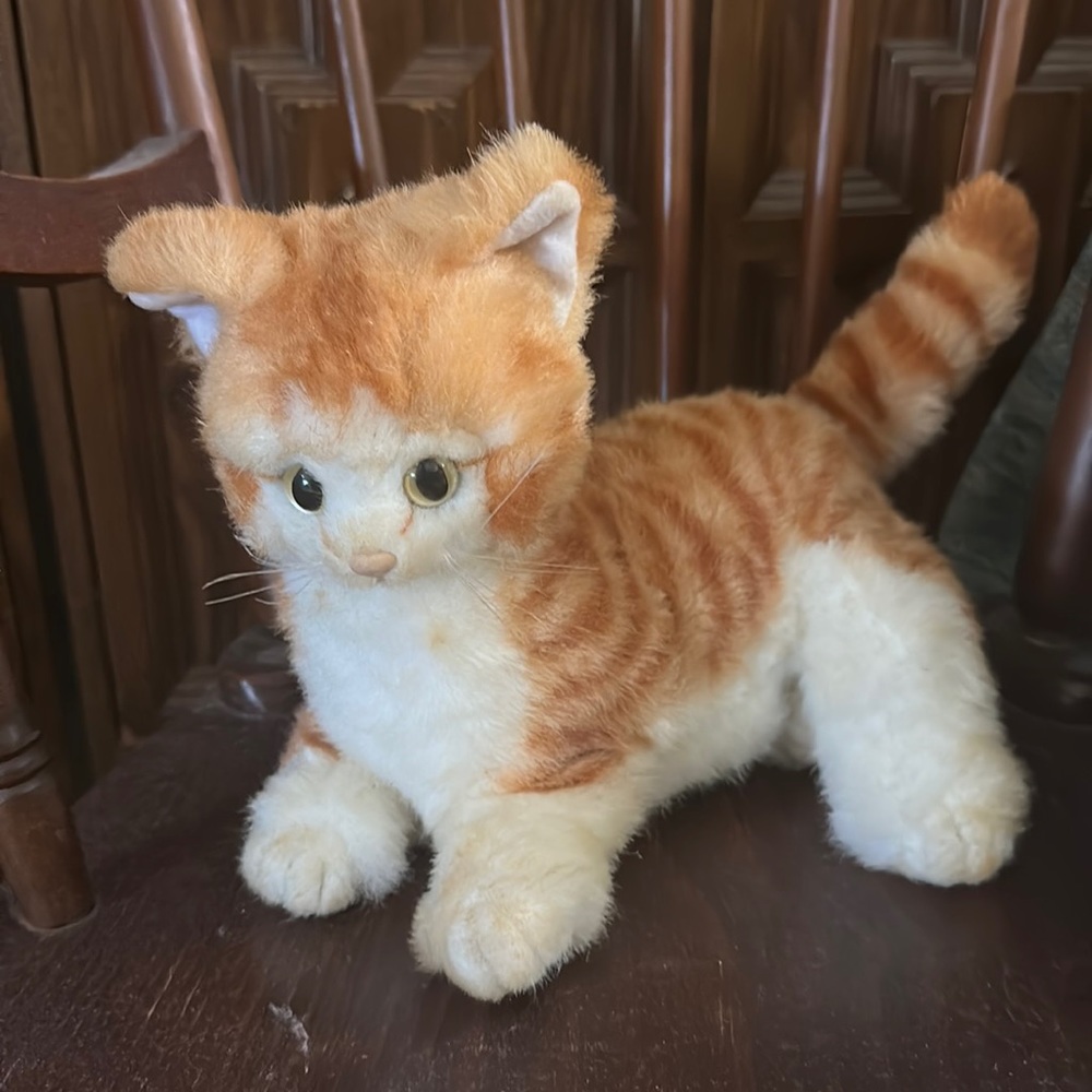 1991 Takara Purr-Fect Orange Tabby Animated Cat Plush Works
